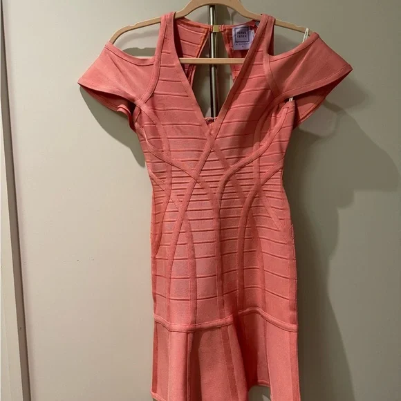 strapless open back dress S/S 1993 Orange Bandage Mini Dress